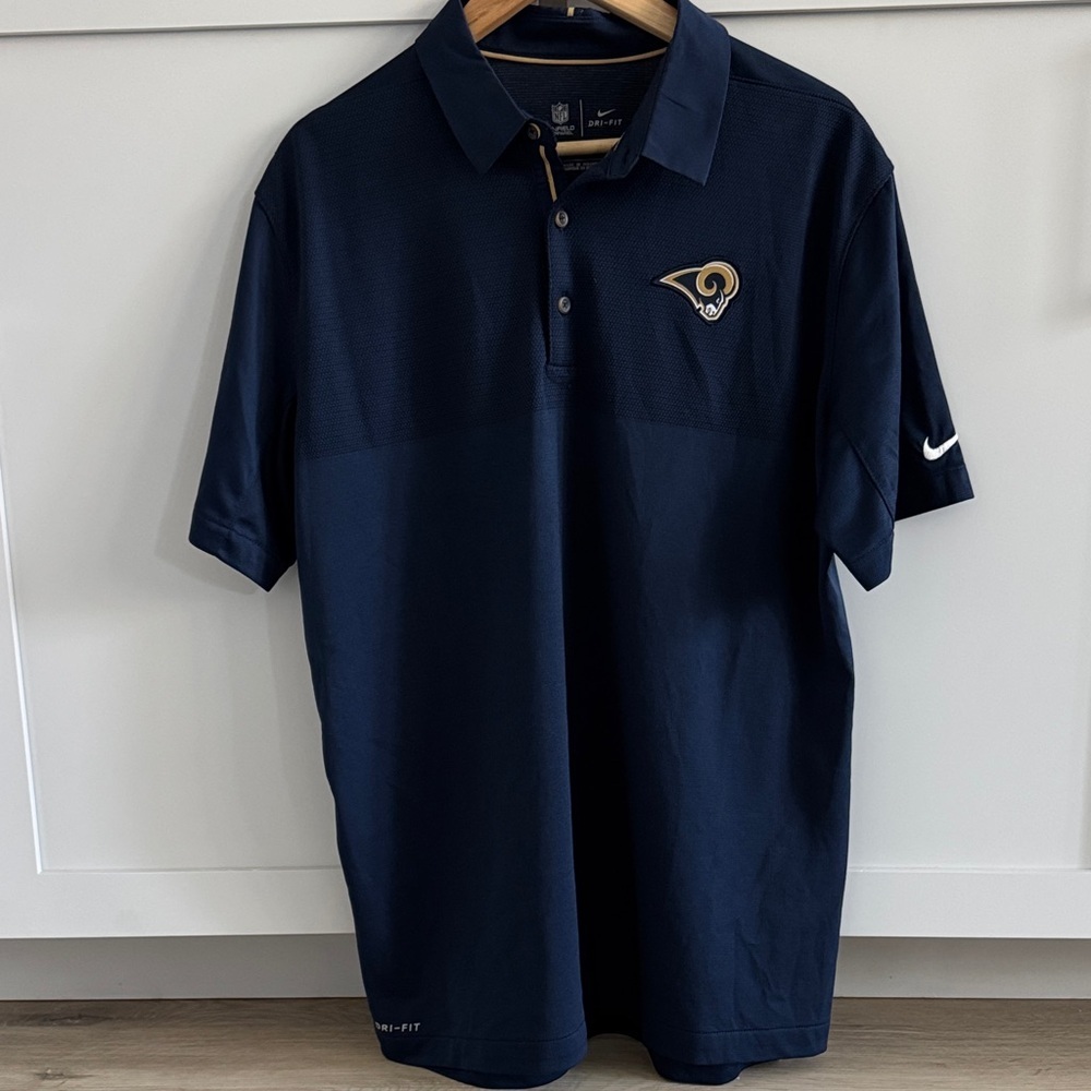Nike Men's Dark Blue Polo-Los Angeles Rams